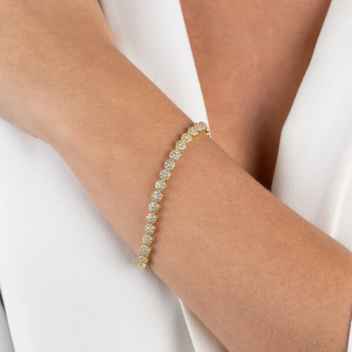 Pavé Multi Flower Bracelet