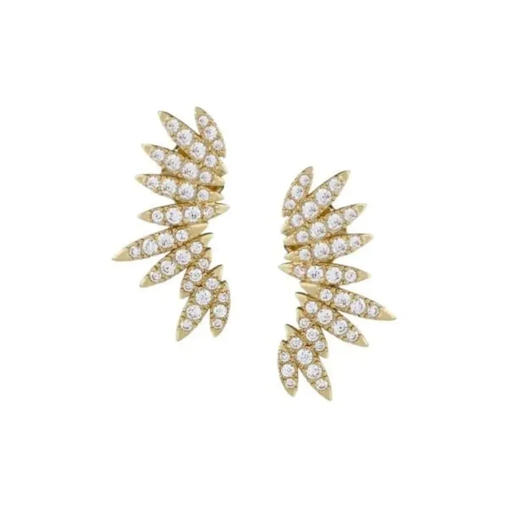 Pave CZ Spike Earrings