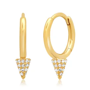 Pave Diamond Mini Spike Huggie Earrings