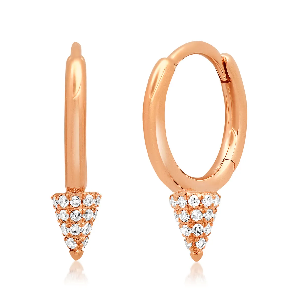 Pave Diamond Mini Spike Huggie Earrings