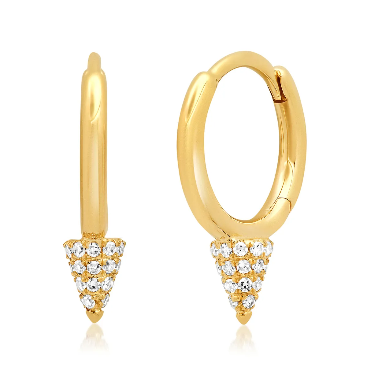 Pave Diamond Mini Spike Huggie Earrings