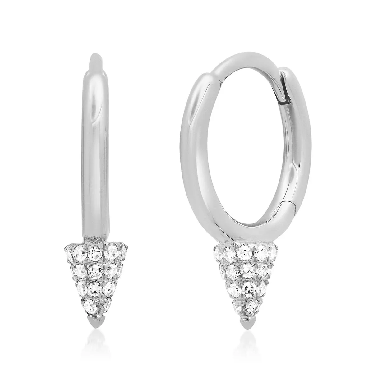 Pave Diamond Mini Spike Huggie Earrings