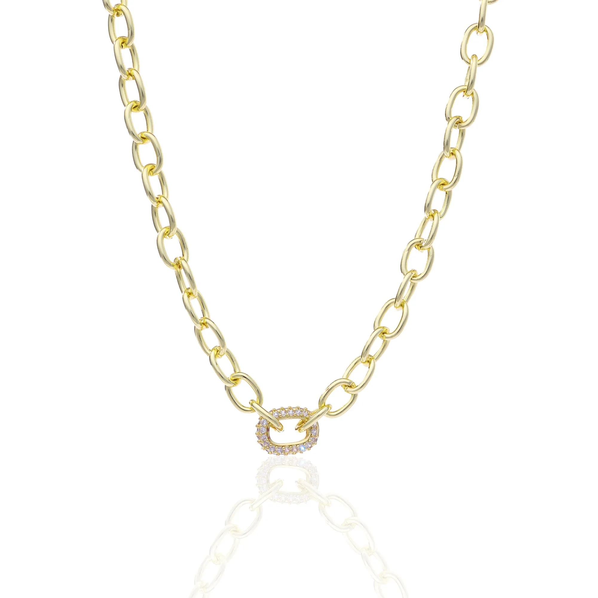 Pave Link Solo Necklace