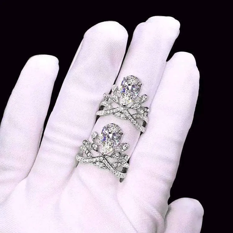 Pear-cut Diamond Crown Ring