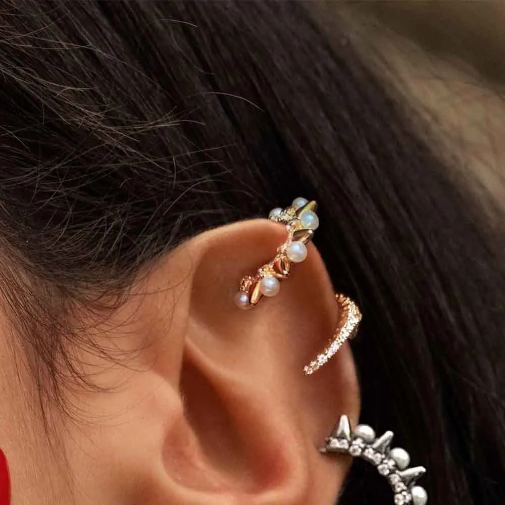 Pearl and Spike Ear Cuff