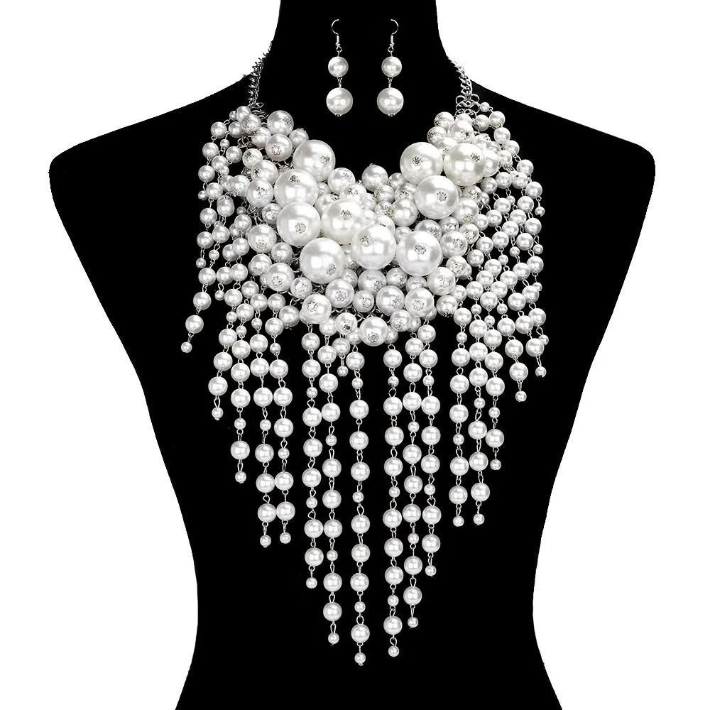 Pearl Statement Necklace Set
