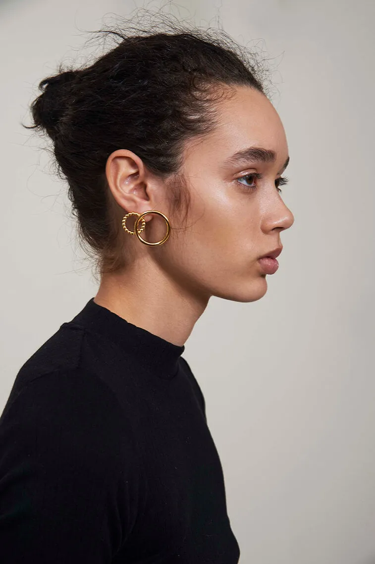 Pearled Venn Earring in Gold