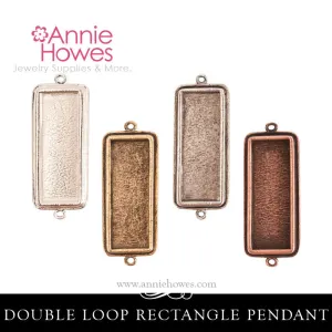 Pendant Setting, Rectangle Shape with Double Loops - Nunn Design