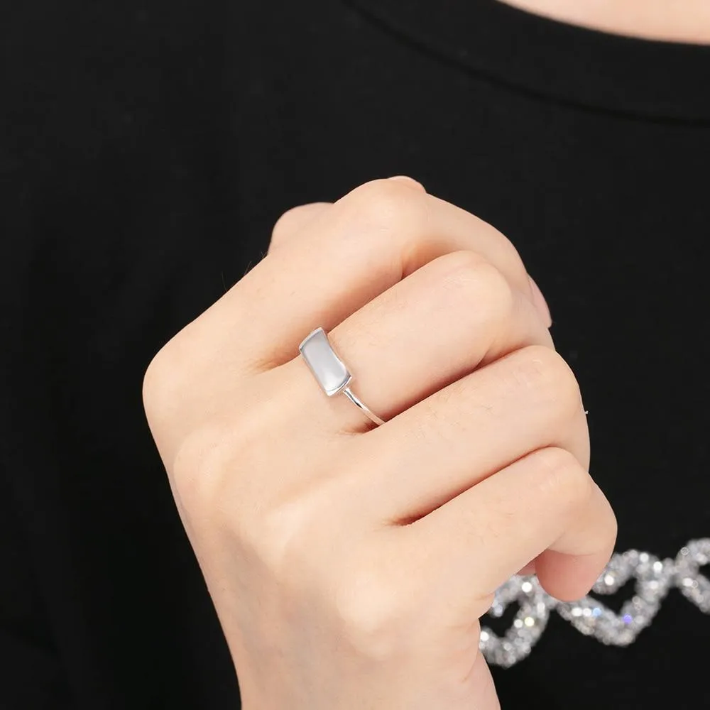 Personalized 925 Sterling Silver Engraved Bar Rings for Women Simple Style Custom Name Silver Ring Gift for Girls