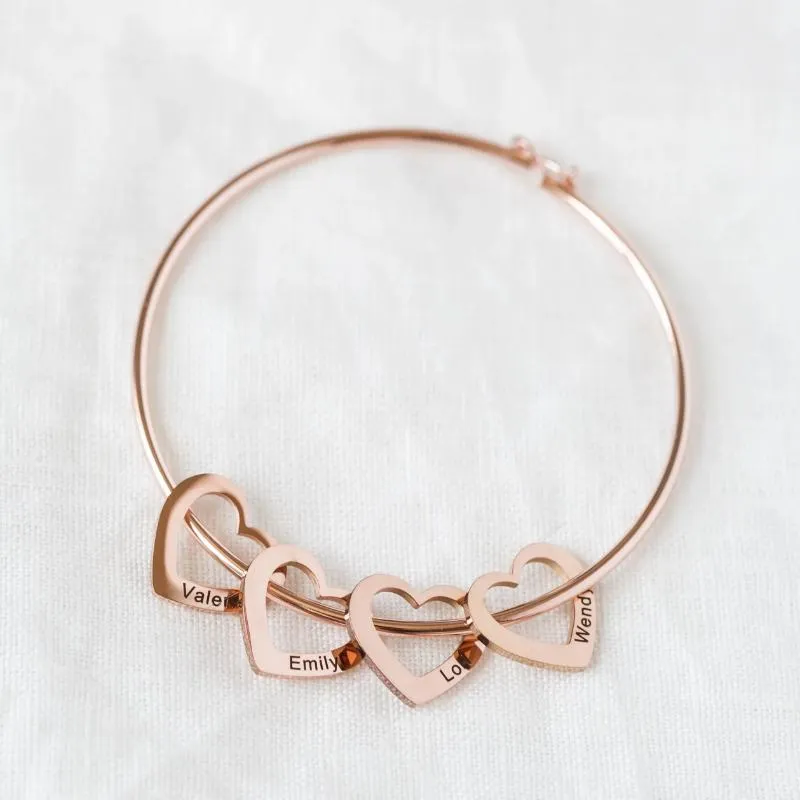 Personalized Design Charms Bangle Bracelet