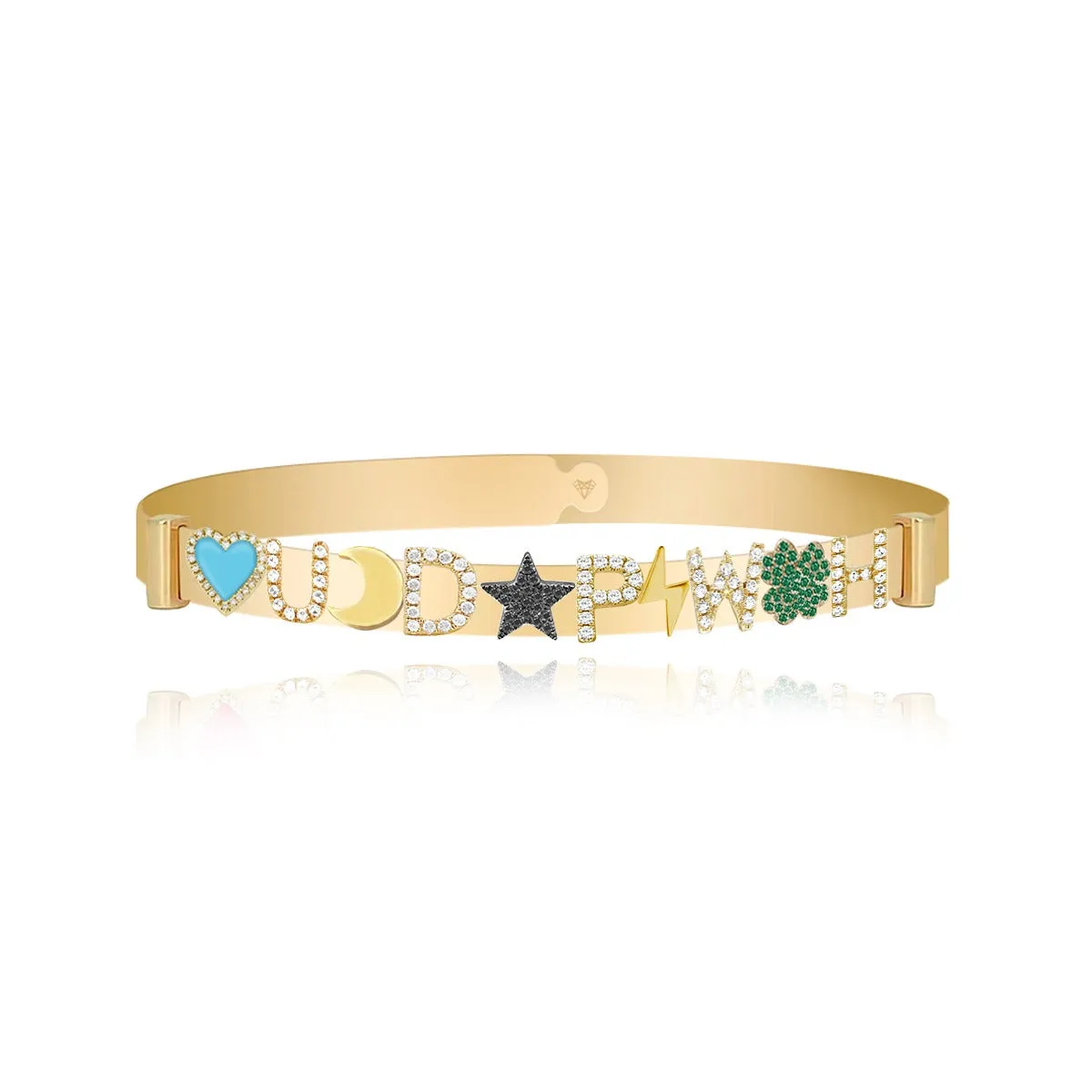 Personalized Multi Charms Clip On Bangle