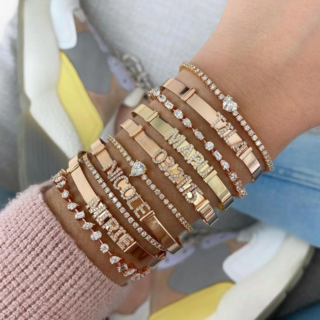 Personalized Multi Charms Clip On Bangle