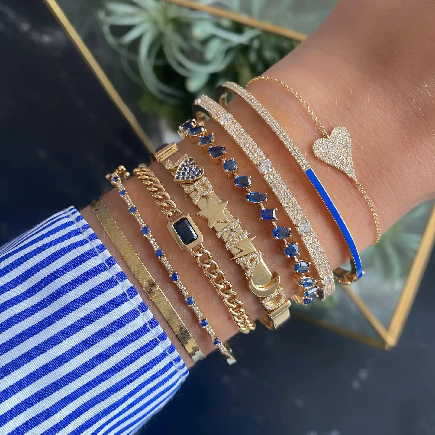 Personalized Multi Charms Clip On Bangle