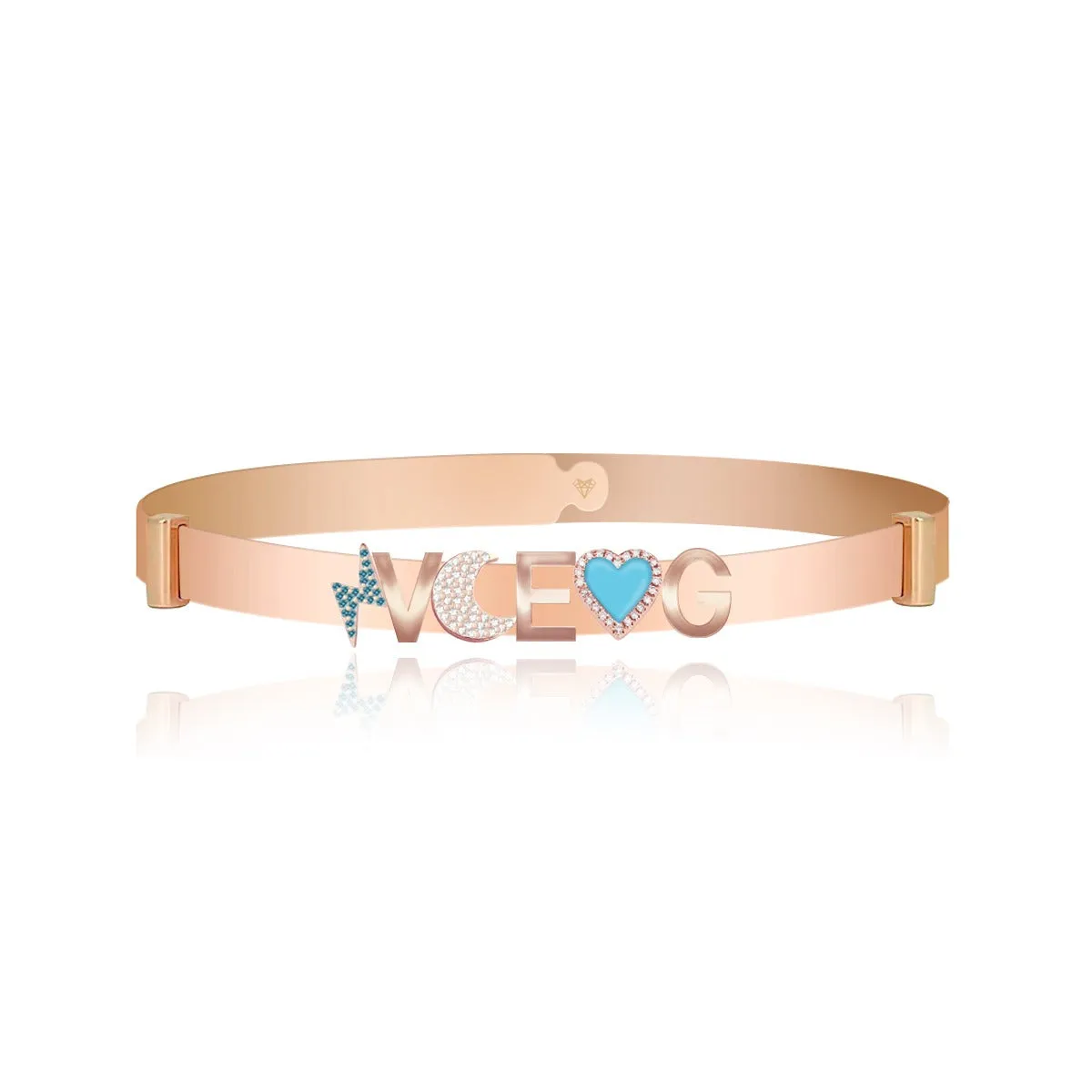 Personalized Multi Charms Clip On Bangle