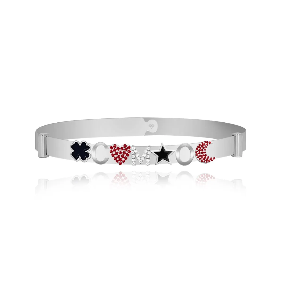 Personalized Multi Charms Clip On Bangle