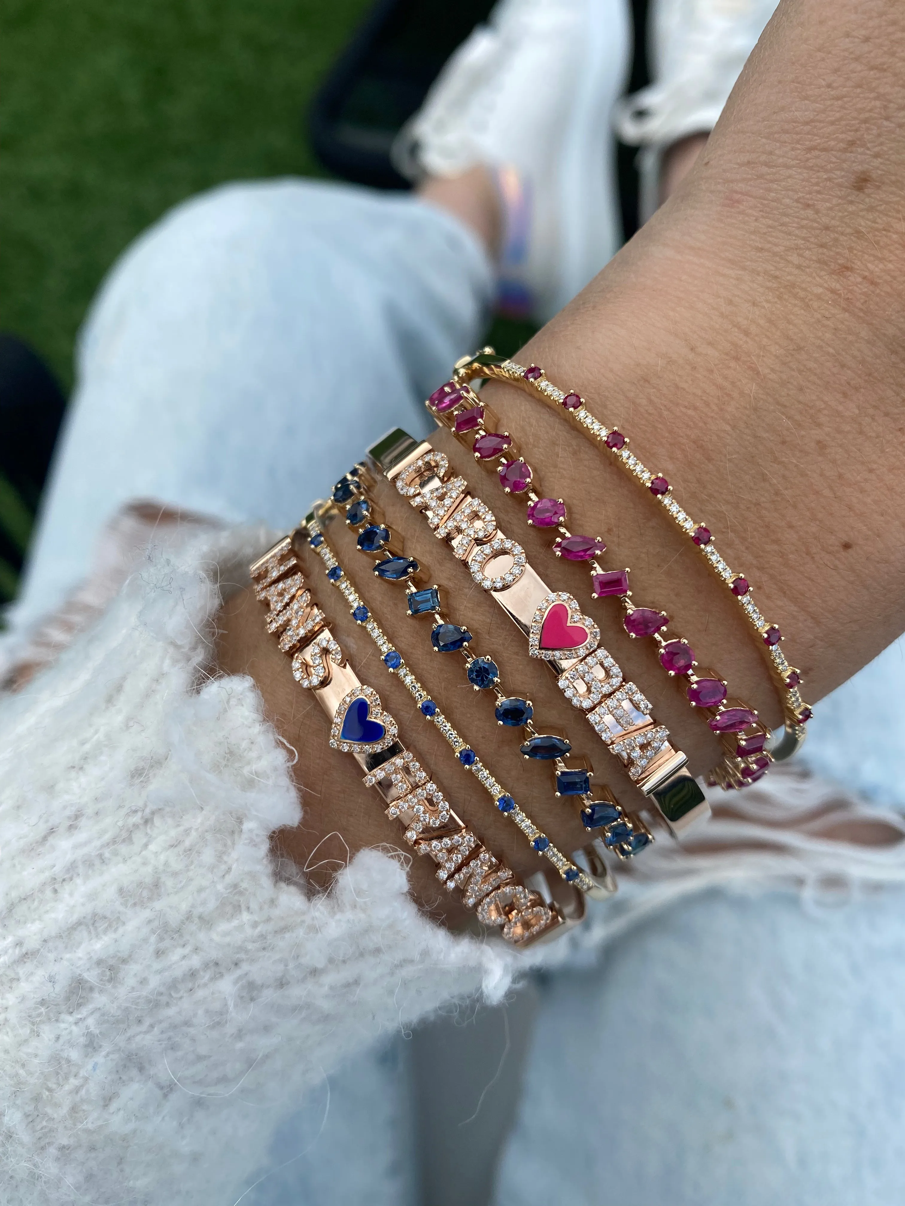 Personalized Multi Charms Clip On Bangle