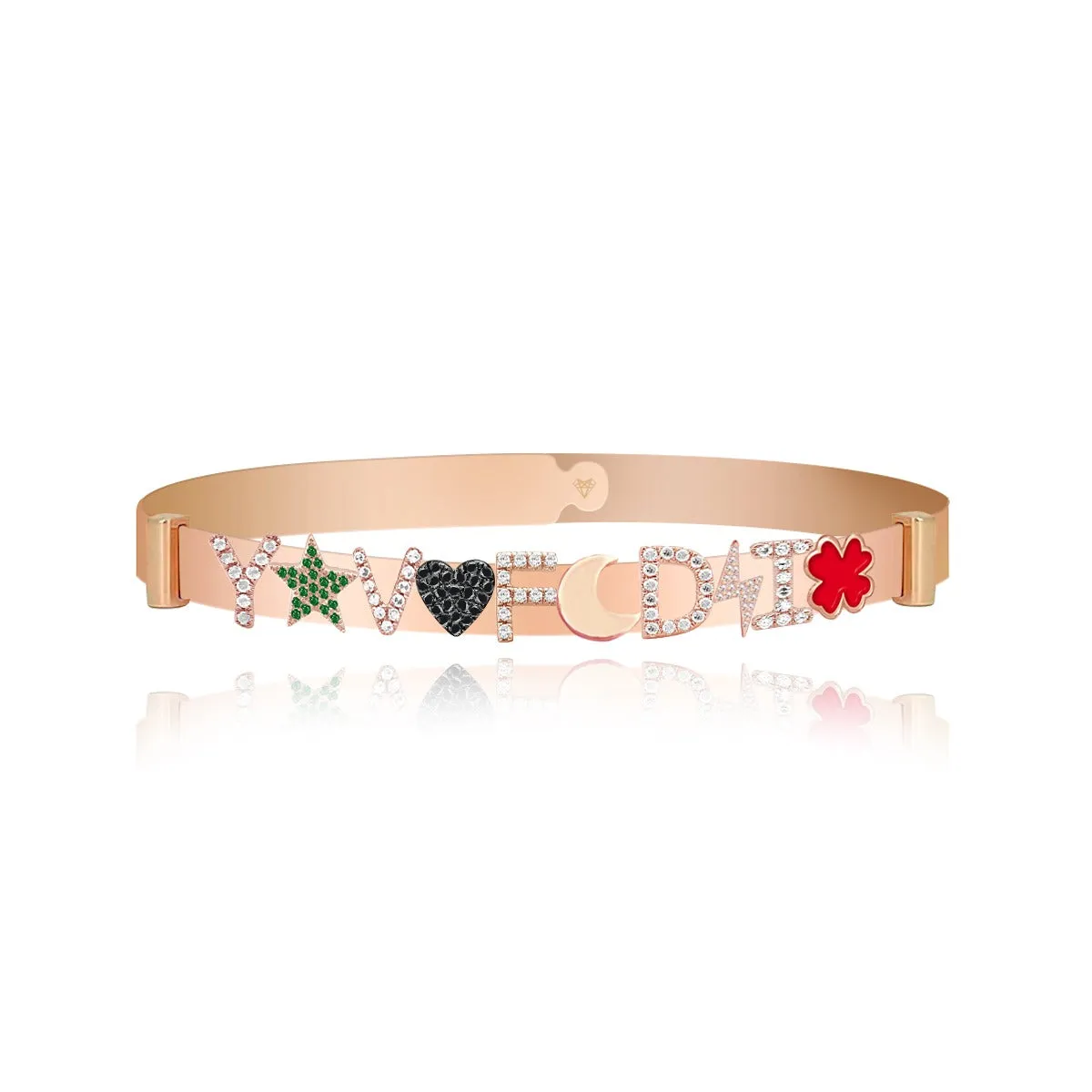 Personalized Multi Charms Clip On Bangle