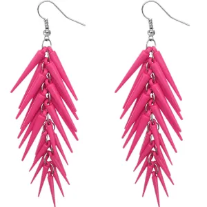 Pink Spike Cascade Dangle Earrings
