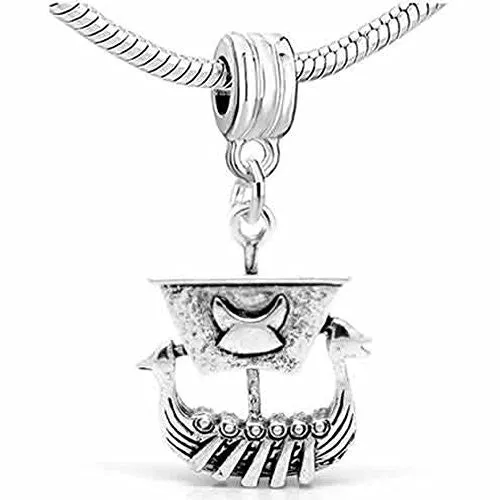 Pirate Ship Dangle Charm Bead For Snake Charm Bracelet
