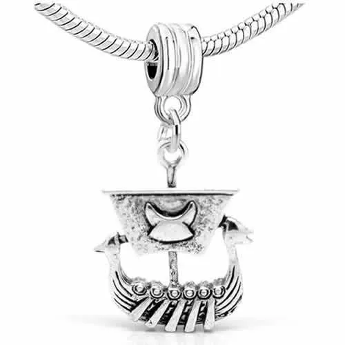 Pirate Ship Dangle Charm Bead For Snake Charm Bracelet