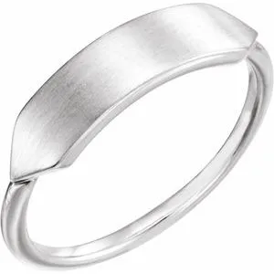 Platinum 19.7x5 mm Geometric Signet Ring