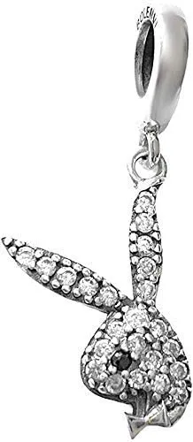 Playboy Bunny Rabbit Dangle Pendant Charm