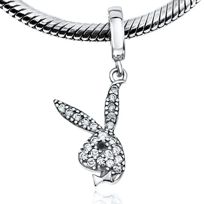 Playboy Bunny Rabbit Dangle Pendant Charm