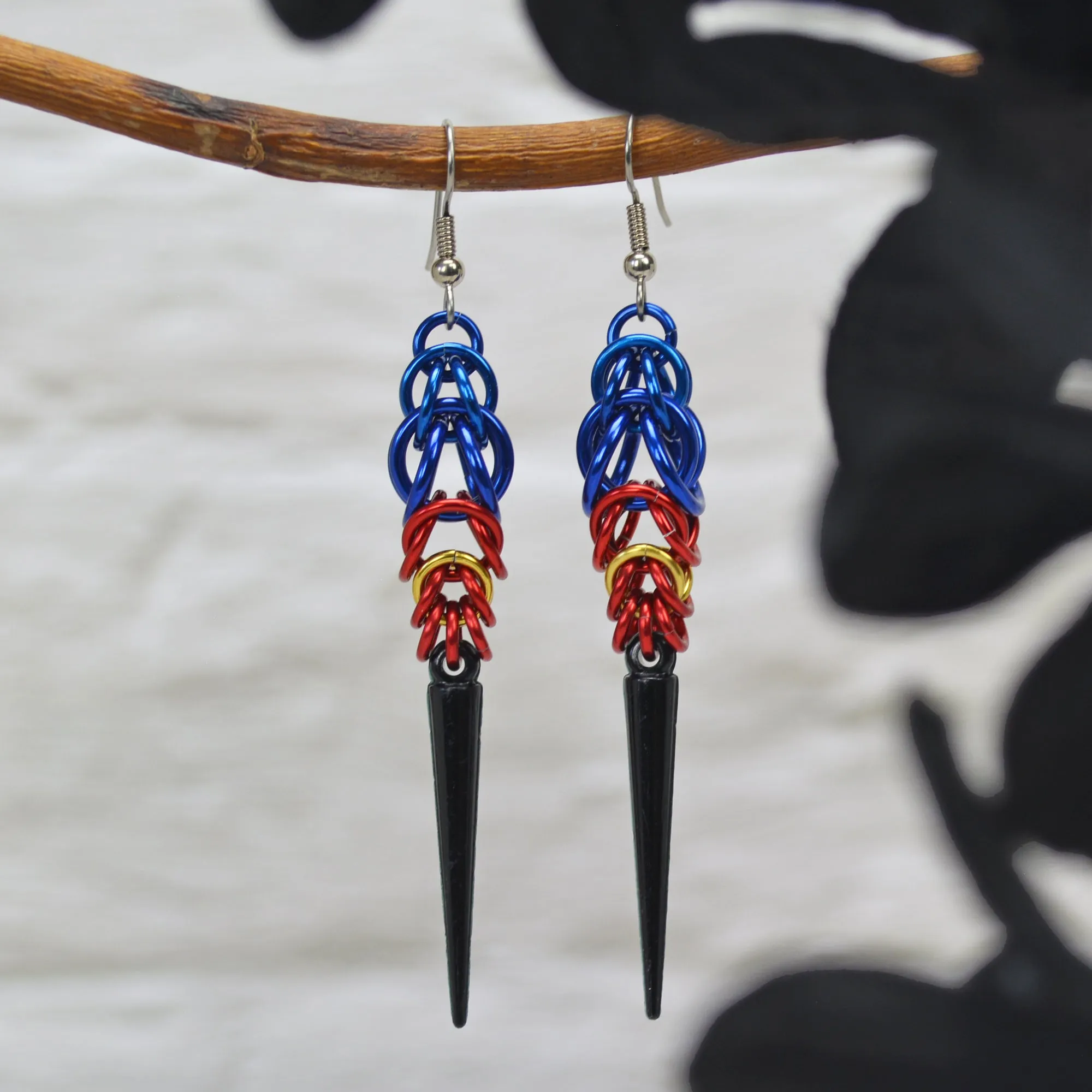 Polyamorous Pride - Spike Earrings