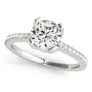 Pompeia Round Center Stone Diamond U Shaped 4 Prong Crown High Shoulders Ring