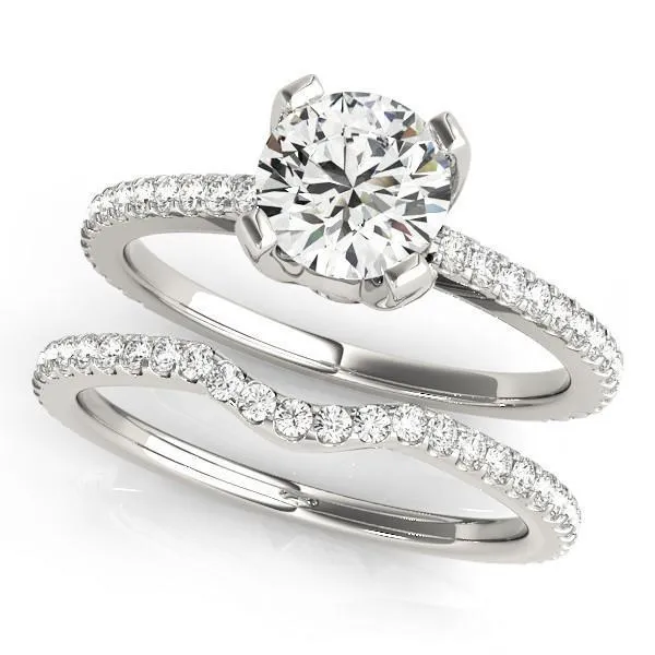 Pompeia Round Center Stone Diamond U Shaped 4 Prong Crown High Shoulders Ring