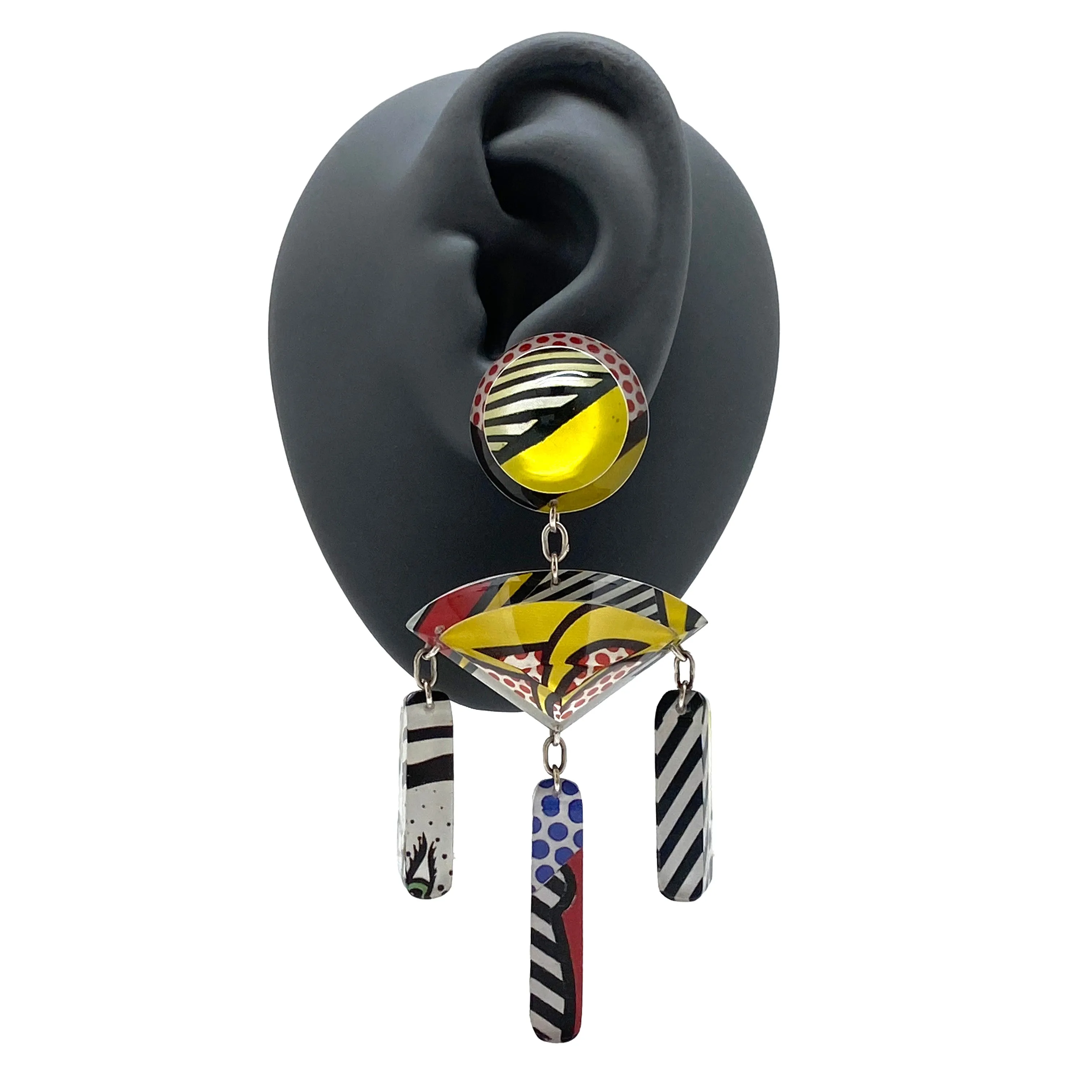Pop Art Sculpted Chandelier Earrings