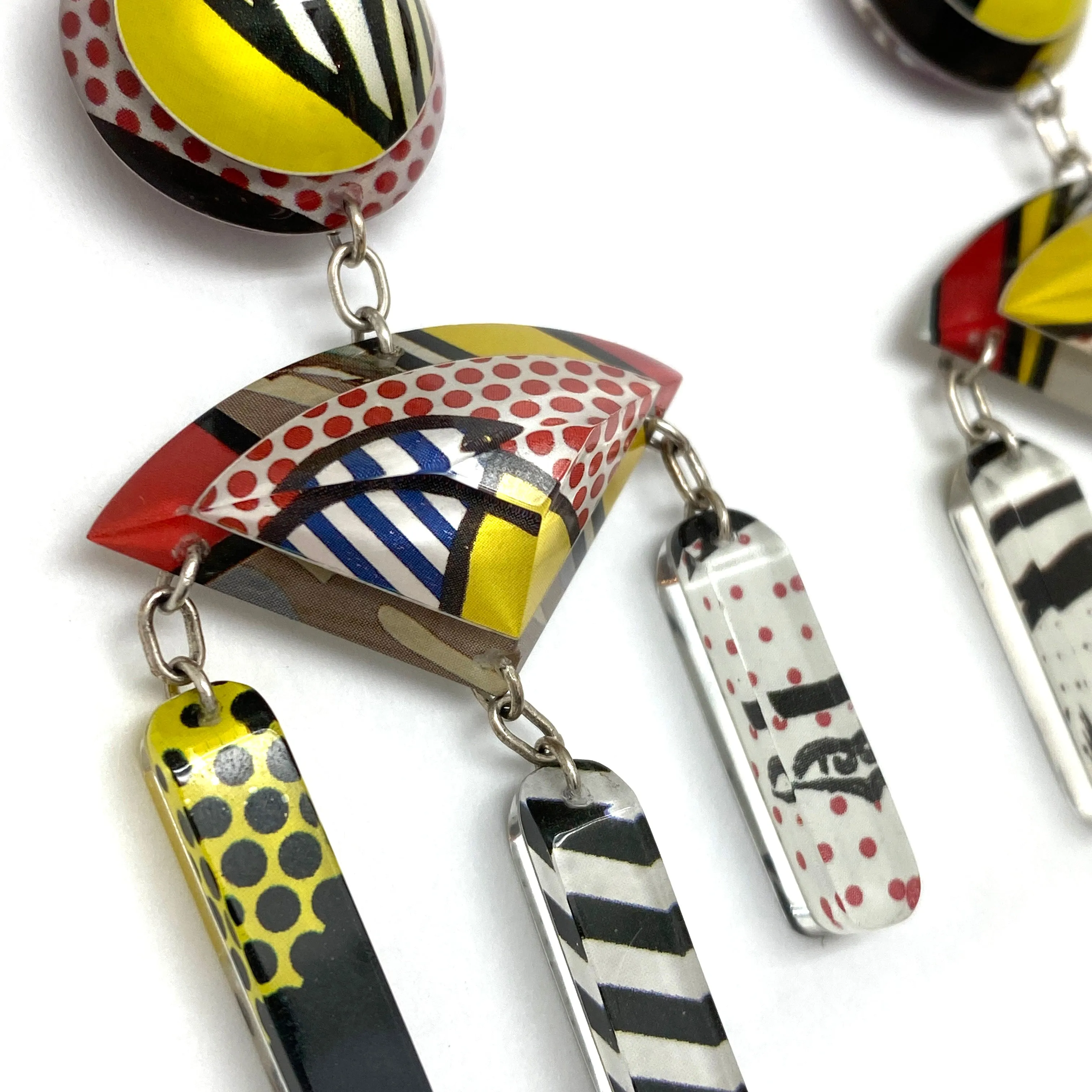 Pop Art Sculpted Chandelier Earrings