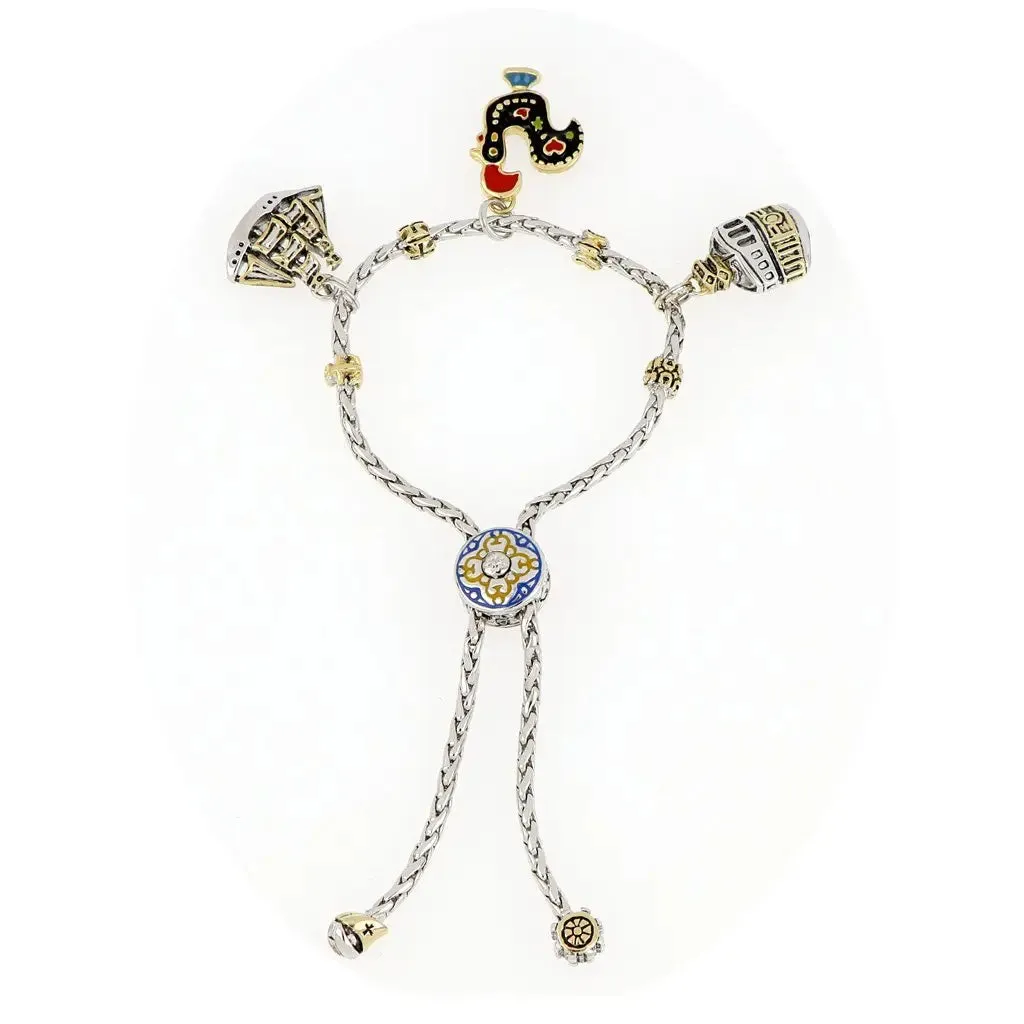 Portuguese Collection - Adjustable Bolo Bracelet with Charms - SET1