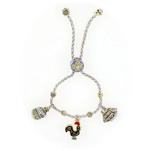 Portuguese Collection - Adjustable Bolo Bracelet with Charms - SET1