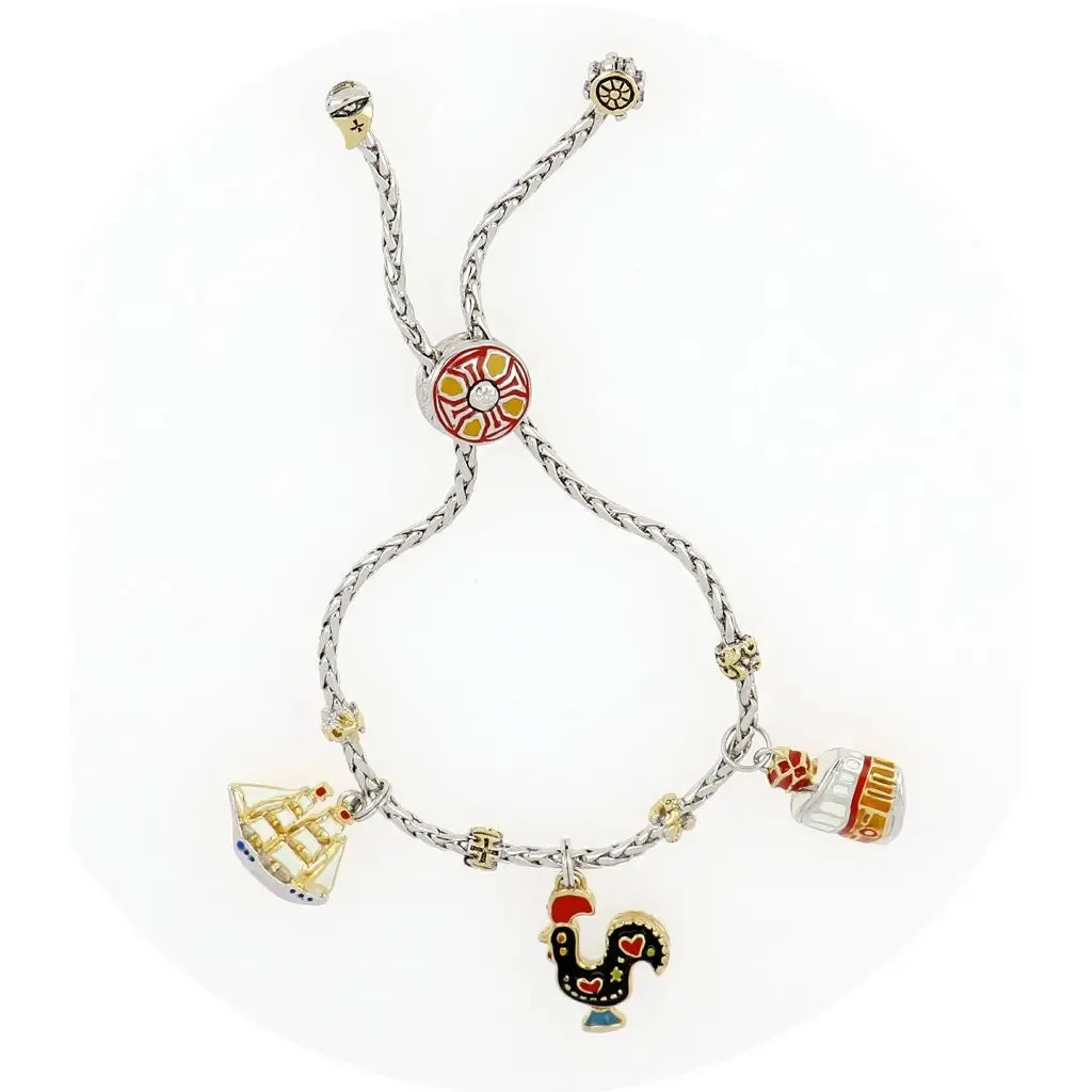 Portuguese Collection - Adjustable Bolo Bracelet with Charms - SET3