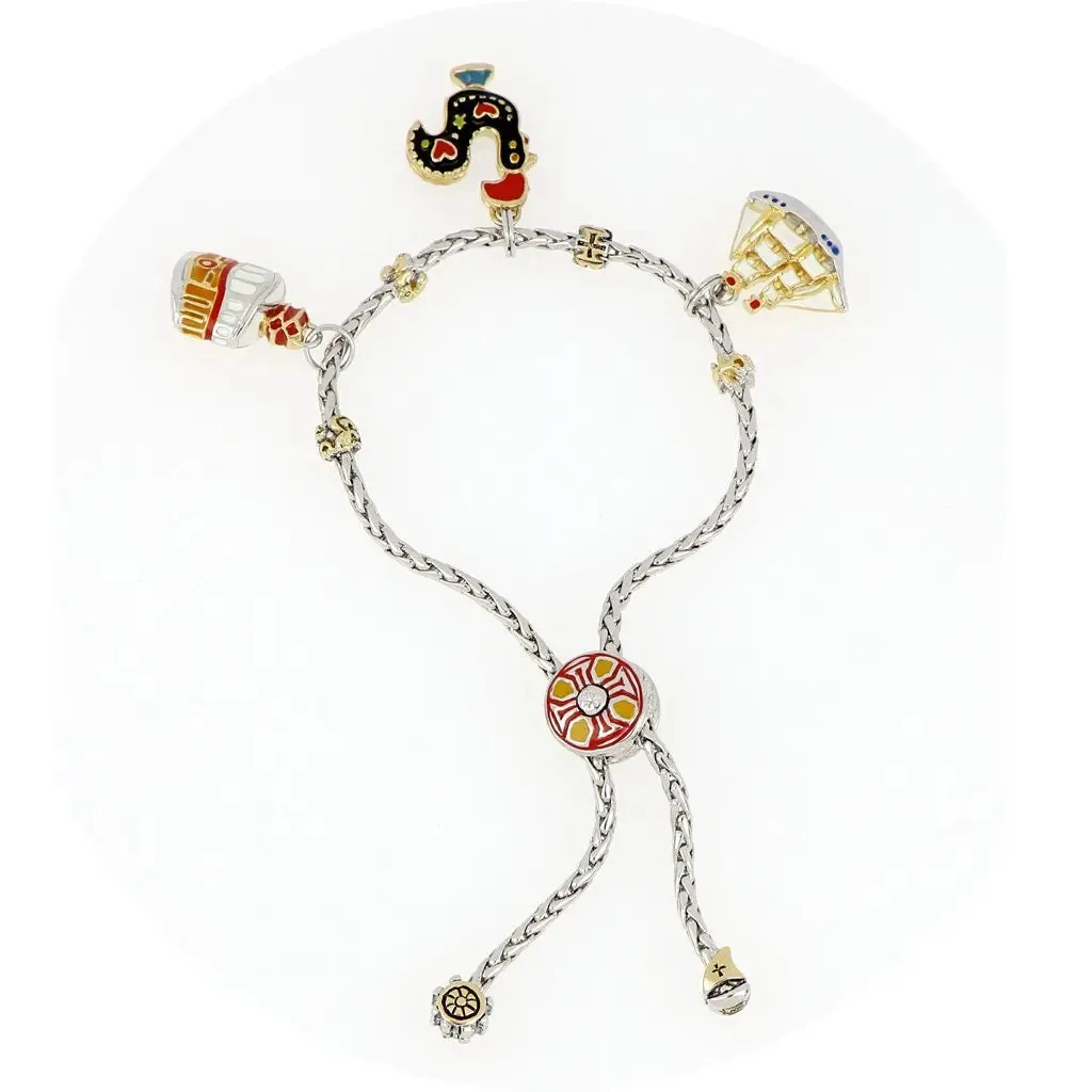 Portuguese Collection - Adjustable Bolo Bracelet with Charms - SET3