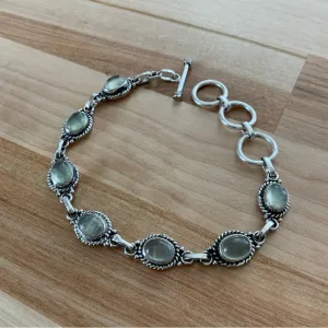 Prehnite Solid 925 Sterling Silver Bracelet