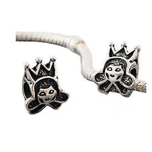 Princess Girl with Crown Charm European Bead Compatible for Most European Snake Chain Bracelet