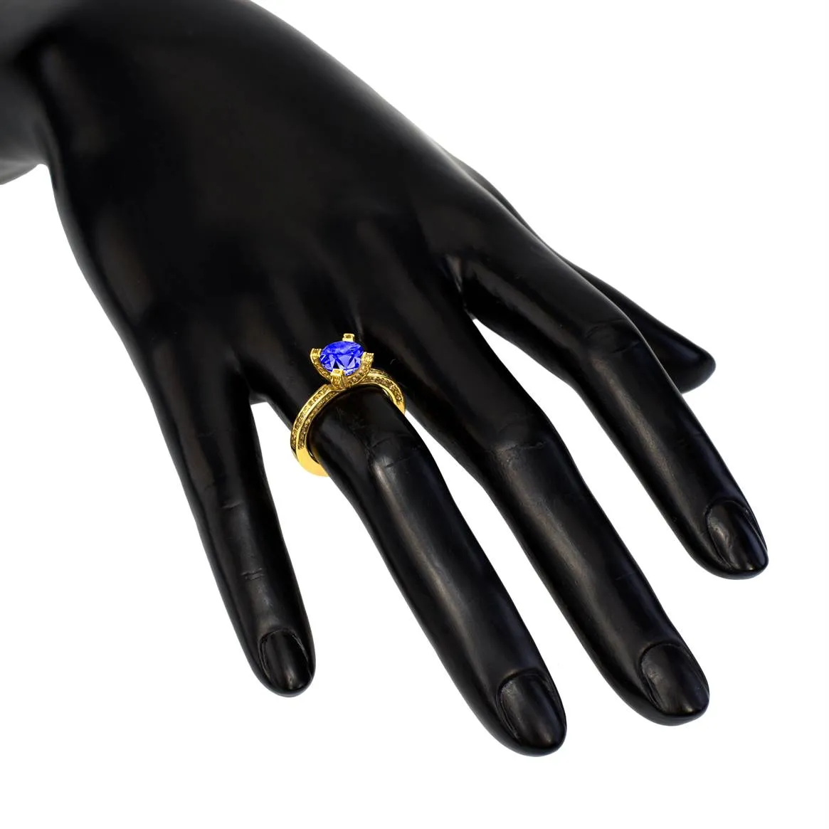 Princess Tanzanite Garnert Gold Engagement Ring