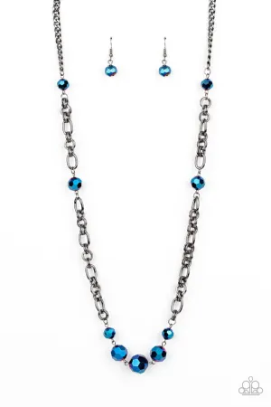 Prismatic Pick-Me-Up Multi Oil Spill Beads Gunmetal Paparazzi Necklace