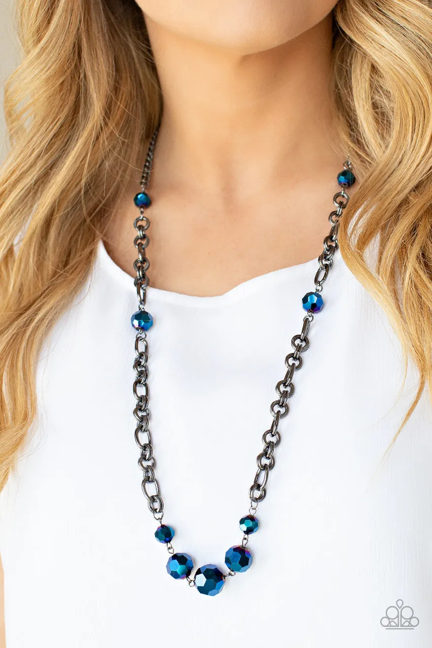 Prismatic Pick-Me-Up Multi Oil Spill Beads Gunmetal Paparazzi Necklace