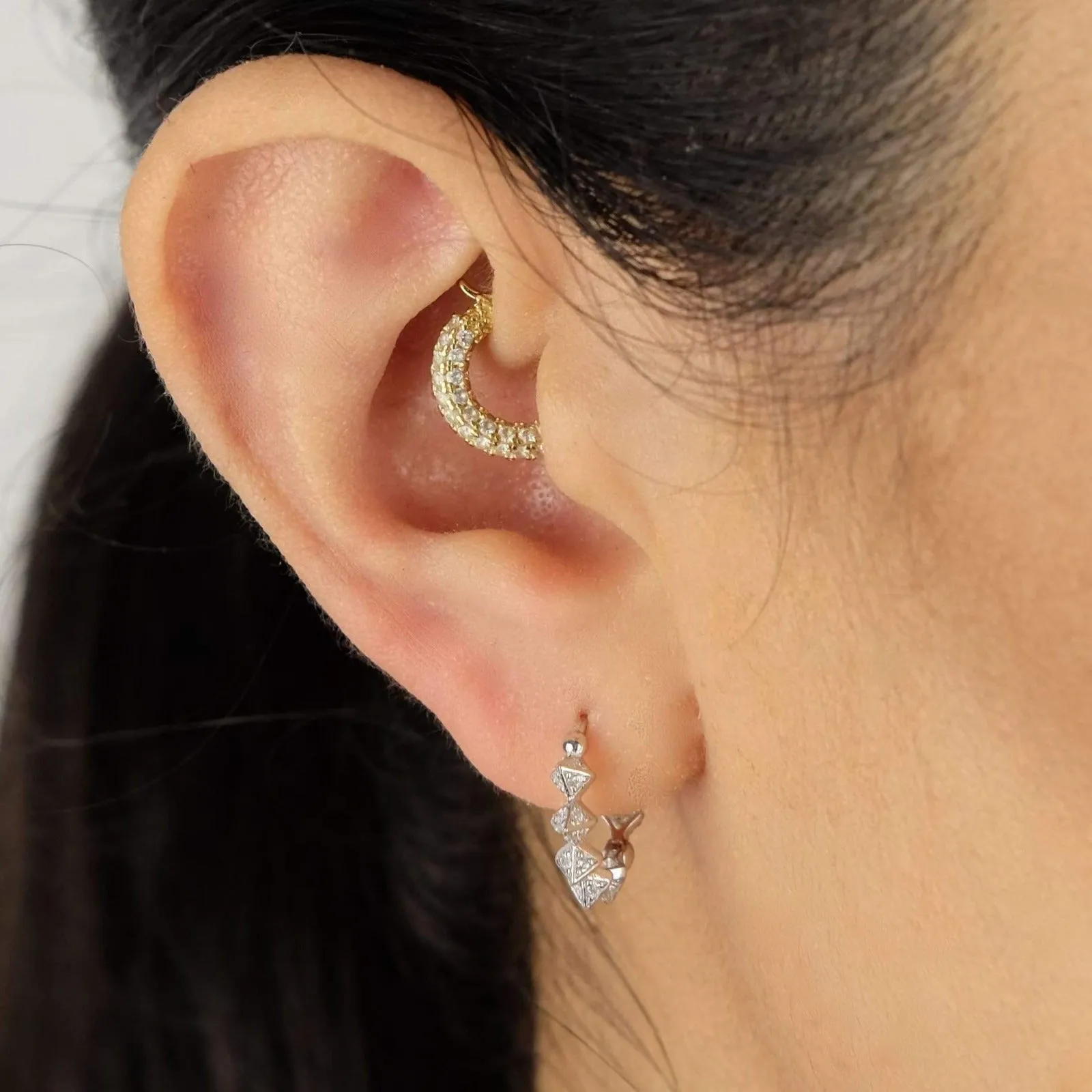 Pyramid Spike Hoop Earrings