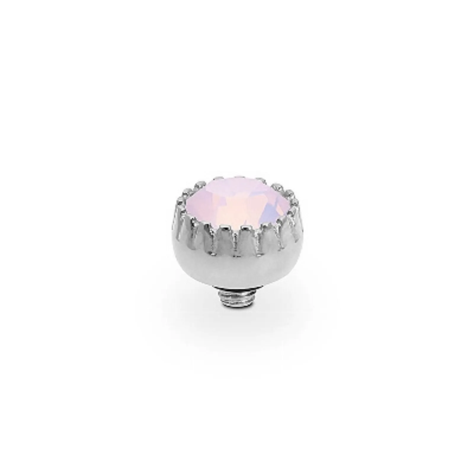Qudo London 8mm Silver Topper - Rose Opal