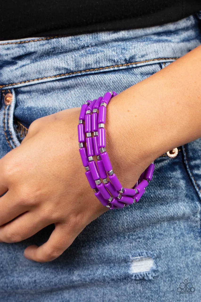 Radiantly Retro Purple Paparazzi Bracelet