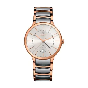 Rado Centrix Two-Tone Stainless Steel Silver Dial Quartz Watch for Gents - R30162013