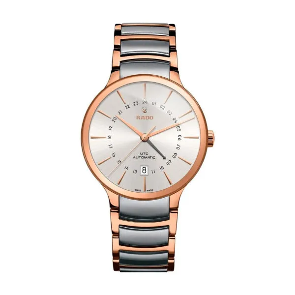 Rado Centrix Two-Tone Stainless Steel Silver Dial Quartz Watch for Gents - R30162013