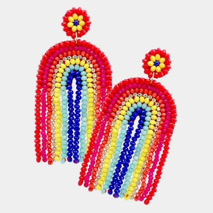 Rainbow Seed Bead Earrings