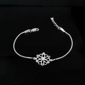 Real 925 Sterling Silver bracelet CZ Rakhi for men women 8"