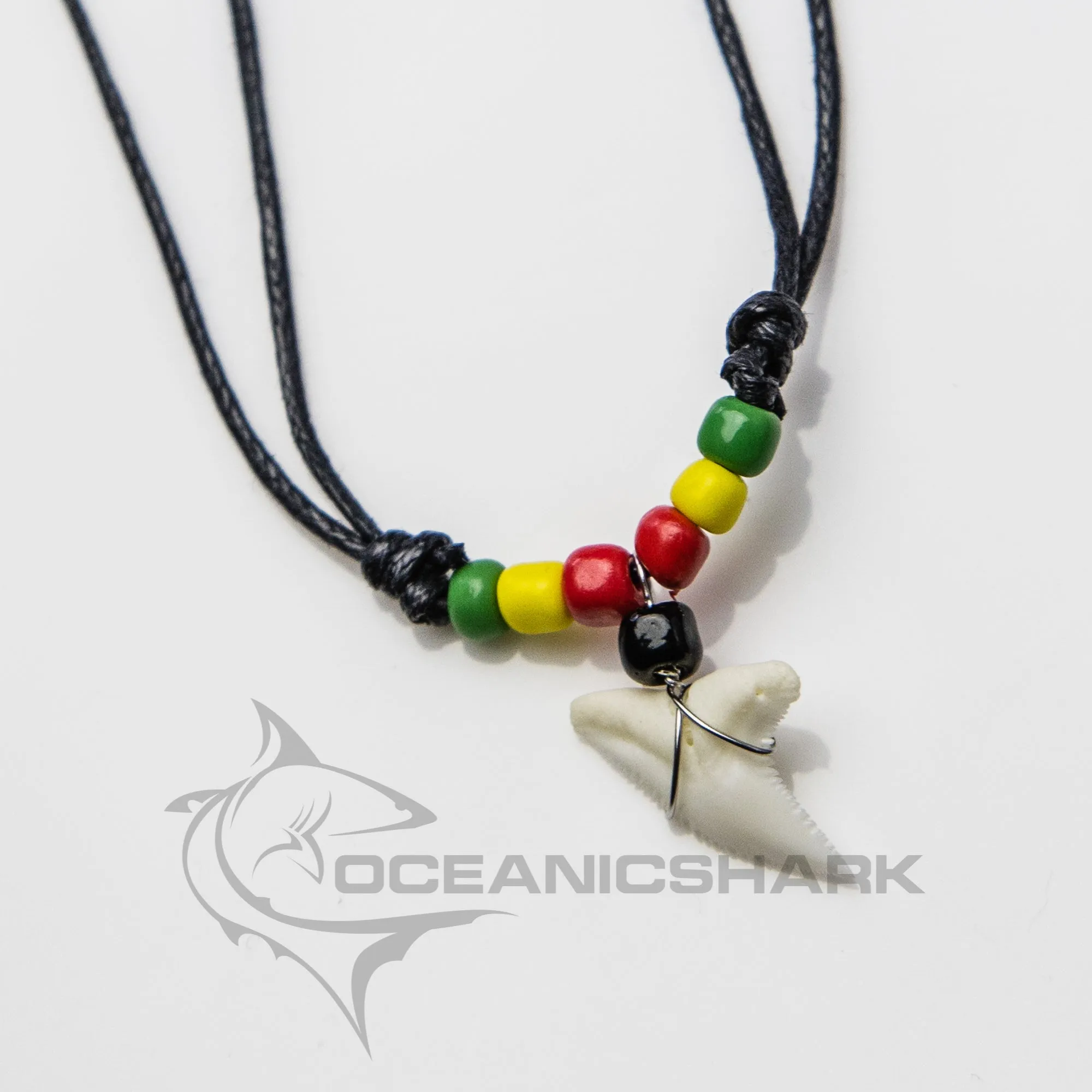Real Shark Tooth Necklace Rasta c5