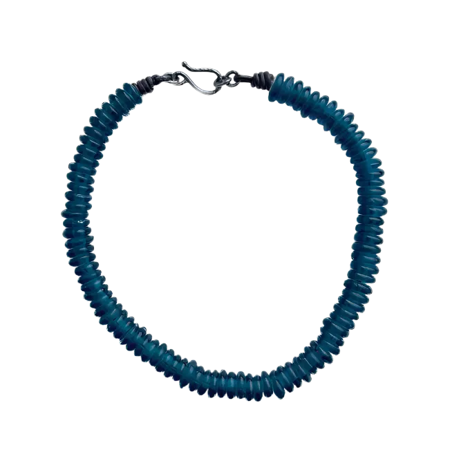 Recycled Blue Glass Necklace